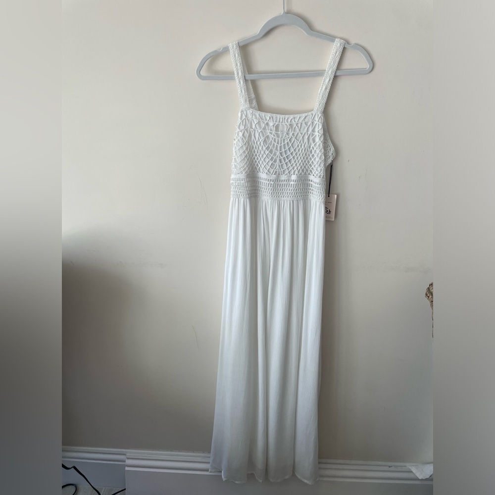 Sincerely Jules white crochet maxi dress NWT